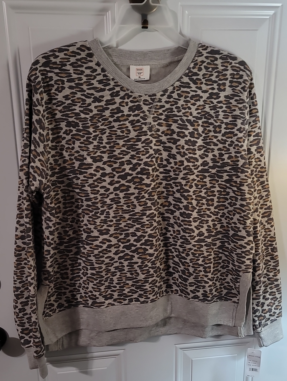 bloom POP Gray Crewneck Sweatshirt with Subtle Print